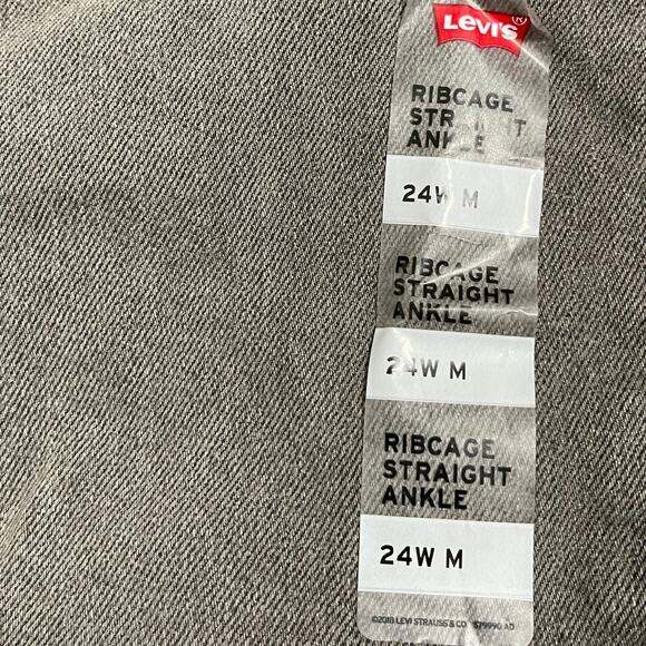 Levi's Ribcage Straight Ankle High Rise Jeans Cosmic Chatter Grey Plus 24W - Picture 7 of 13